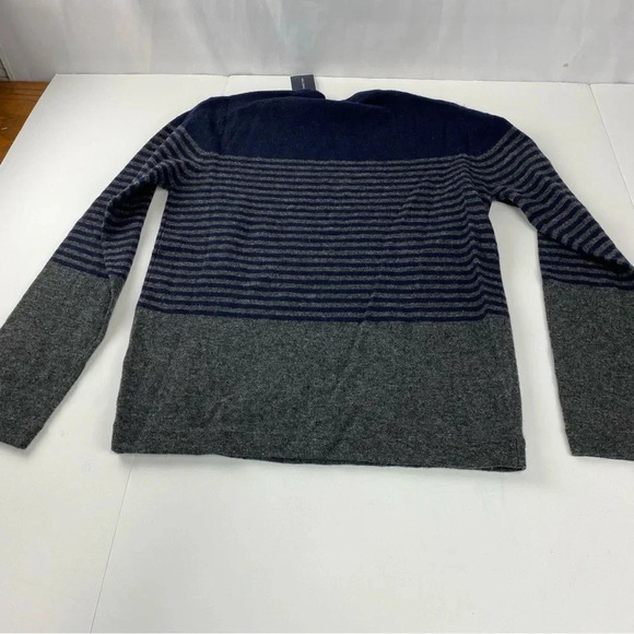 French Connection Mens Small Blue Navy Striped Pullover Sweater NWT MSRP $118 - Picture 5 of 7
